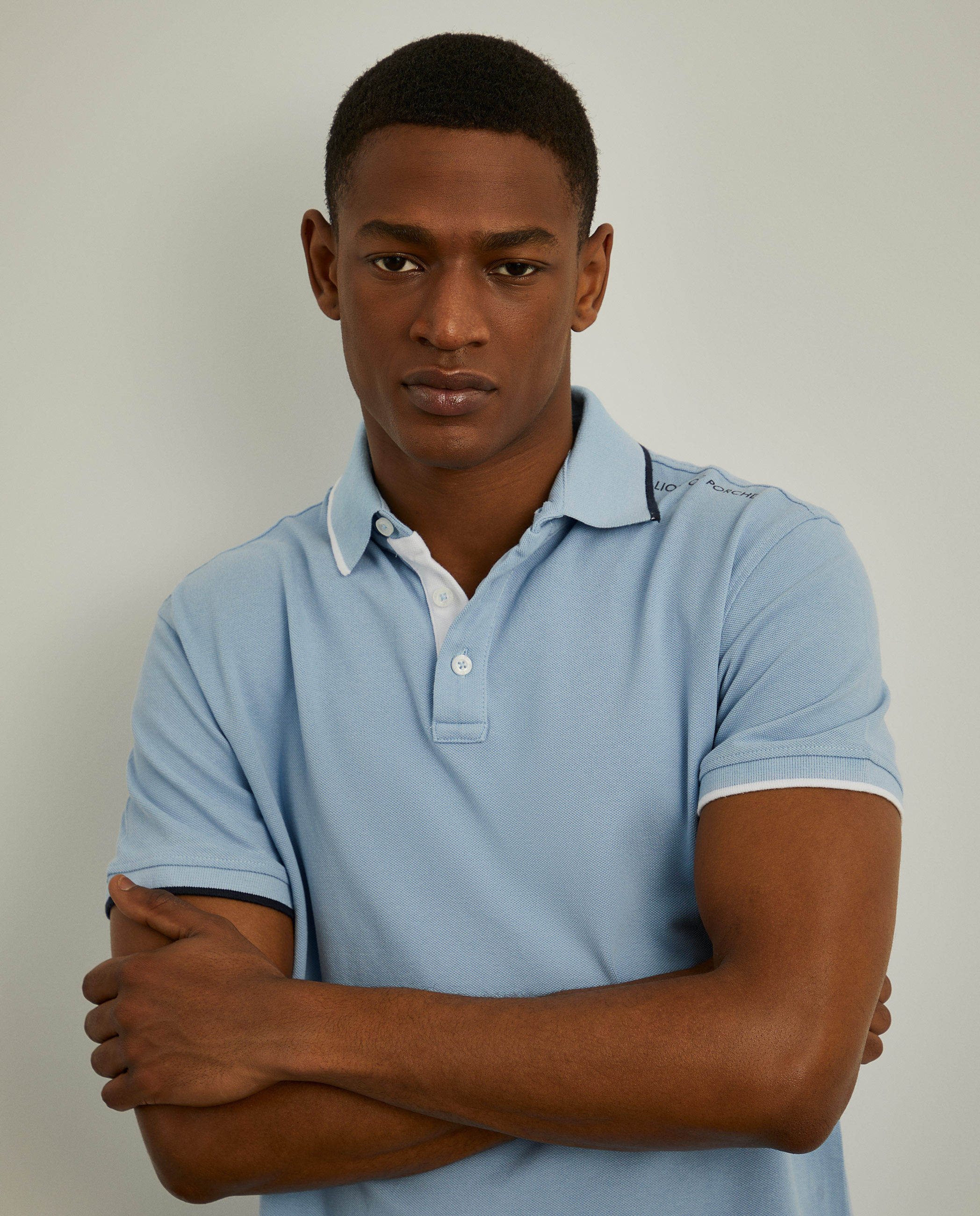 Lion of Porches Polo slim fit Azul Claro