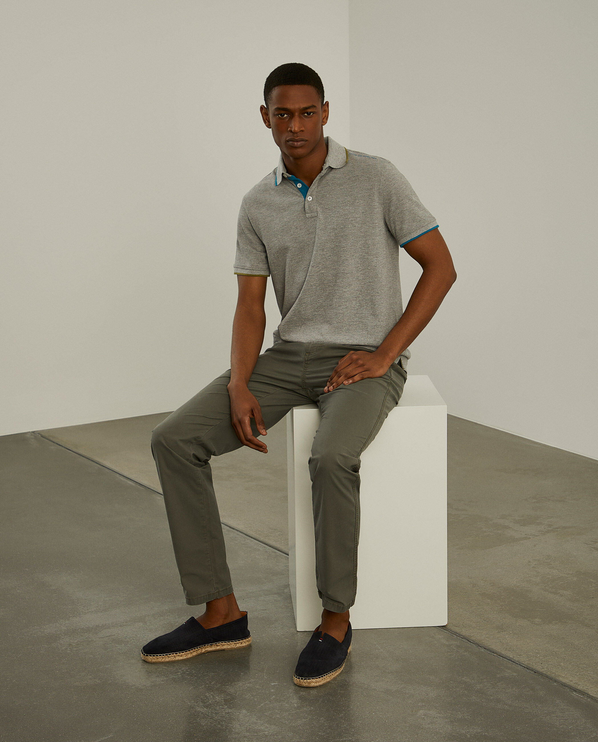 Lion of Porches Polo slim fit Gris