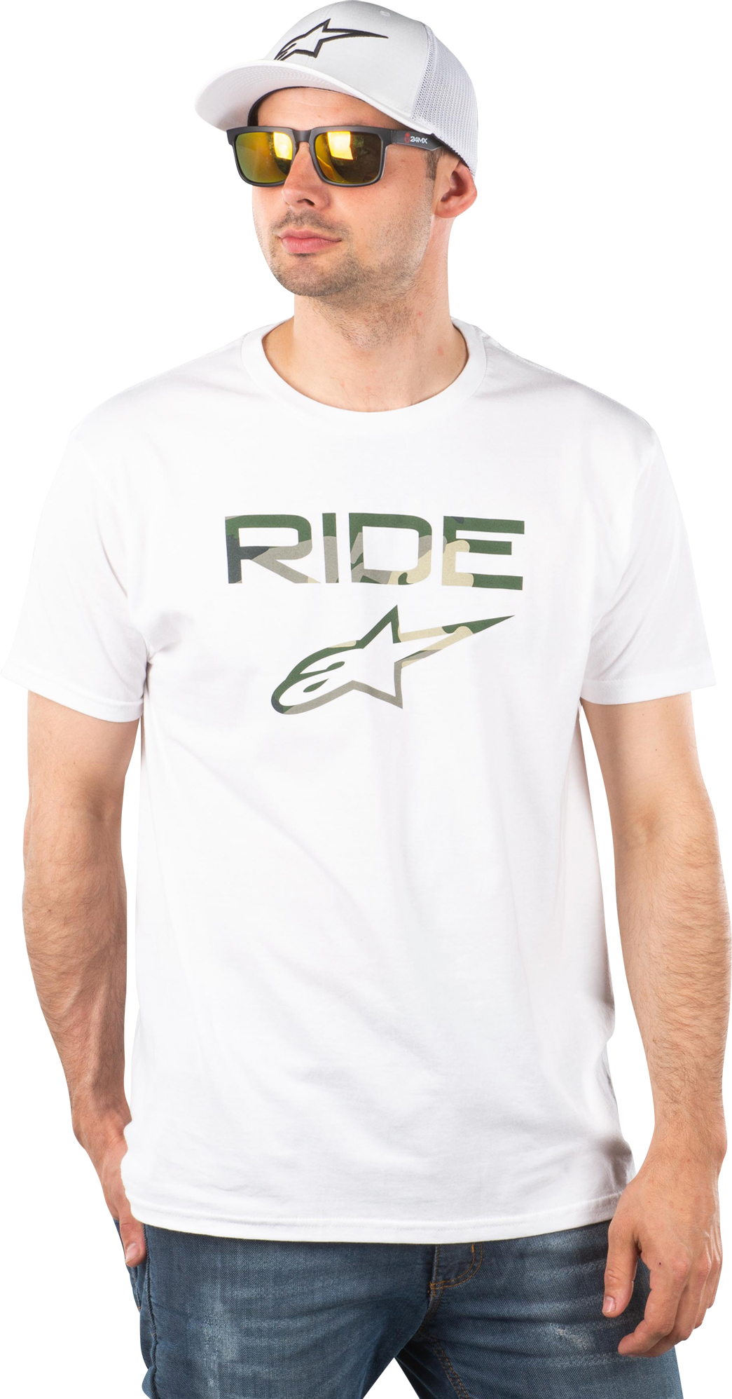 Alpinestars Camiseta  Ride 2.0 Camo Blanca