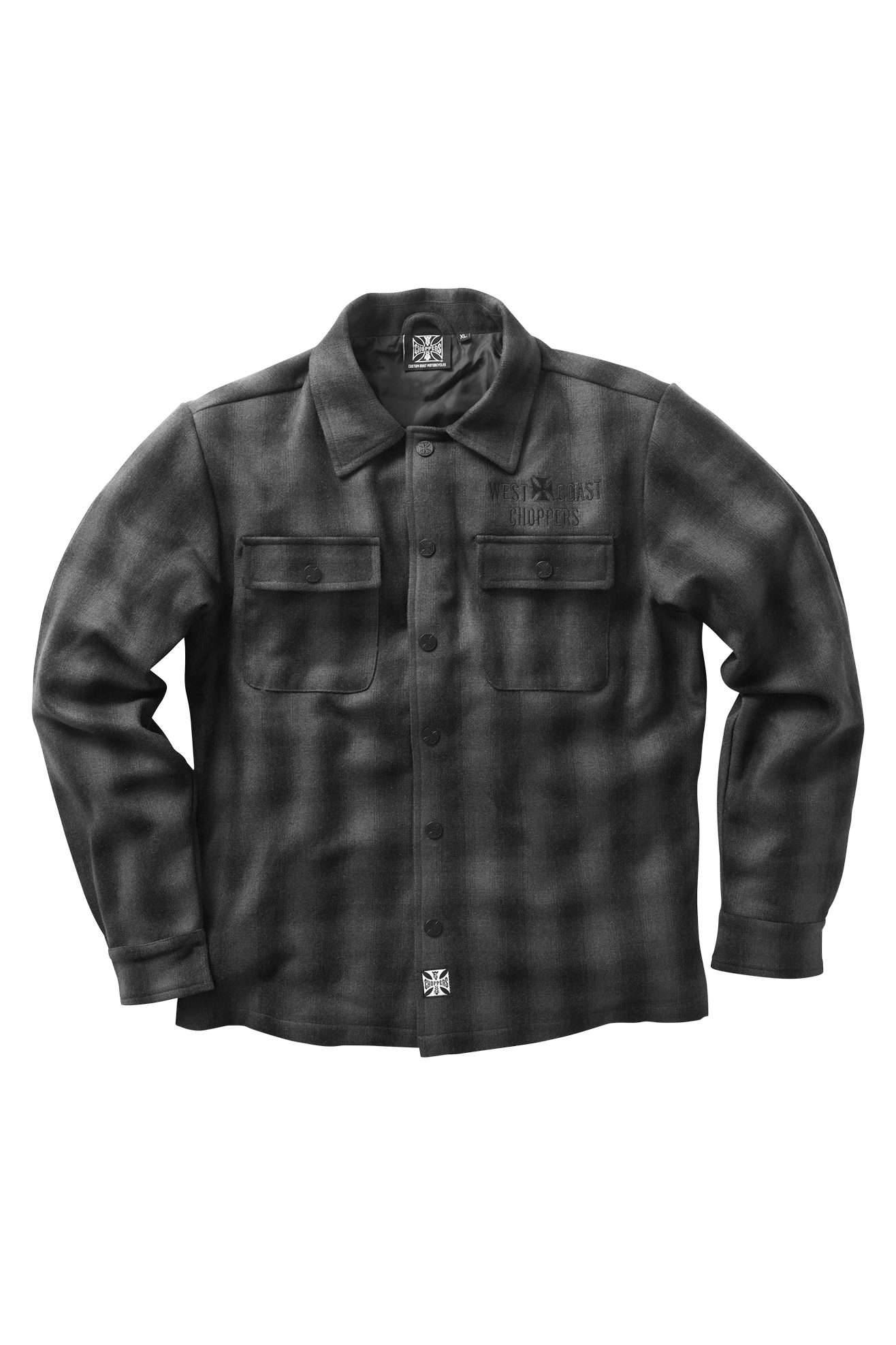 West Coast Choppers Chaqueta  Wool Lined Plaid Gris-Negro