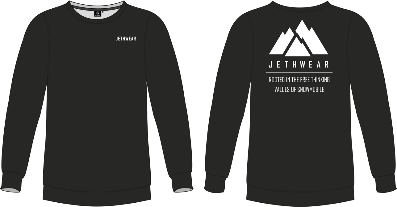 JETHWEAR Sudadera  Black Mountain Crew Negra