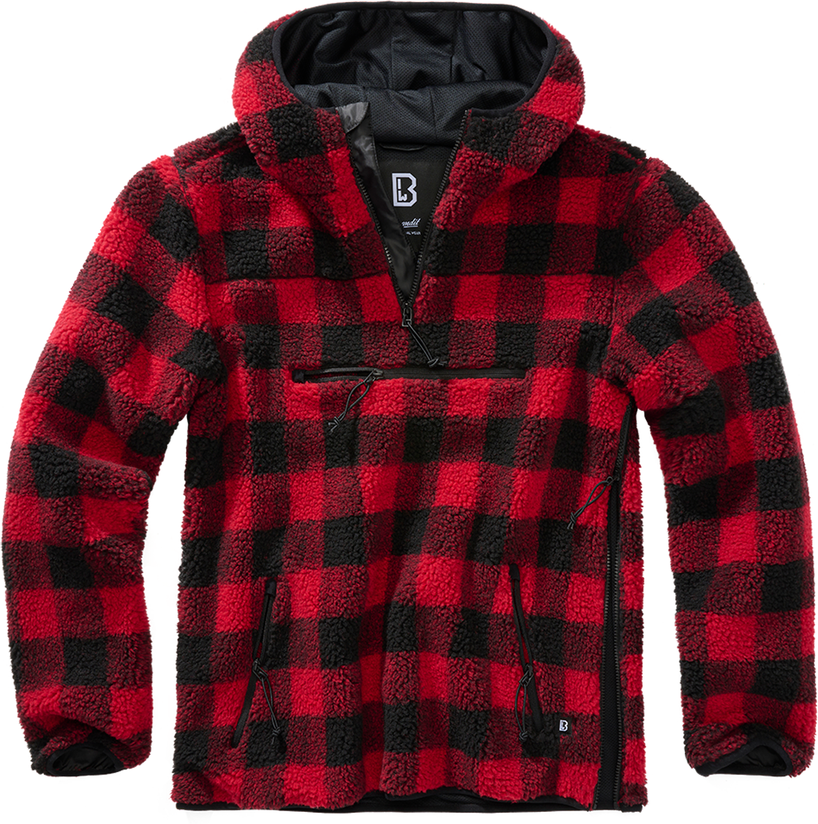 Brandit Chaqueta Polar  Worker Rojo-Negro