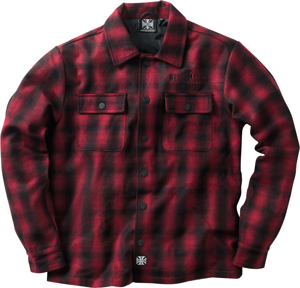 West Coast Choppers Chaqueta Wool Lined Plaid Rojo-Negro