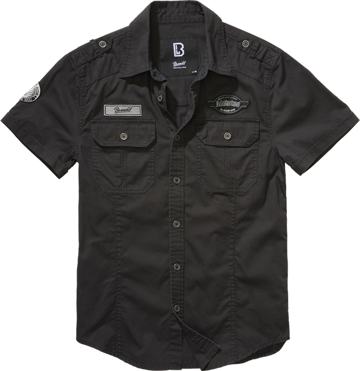 Brandit Camisa  Luis Vintage Negra