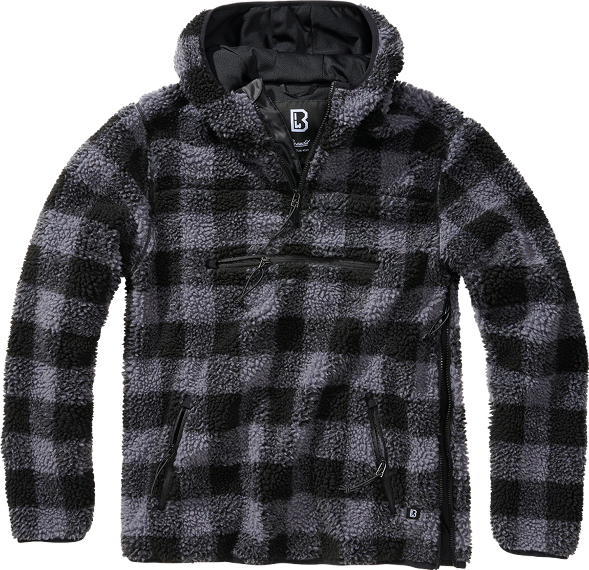 Brandit Chaqueta Polar  Worker Negro-Gris