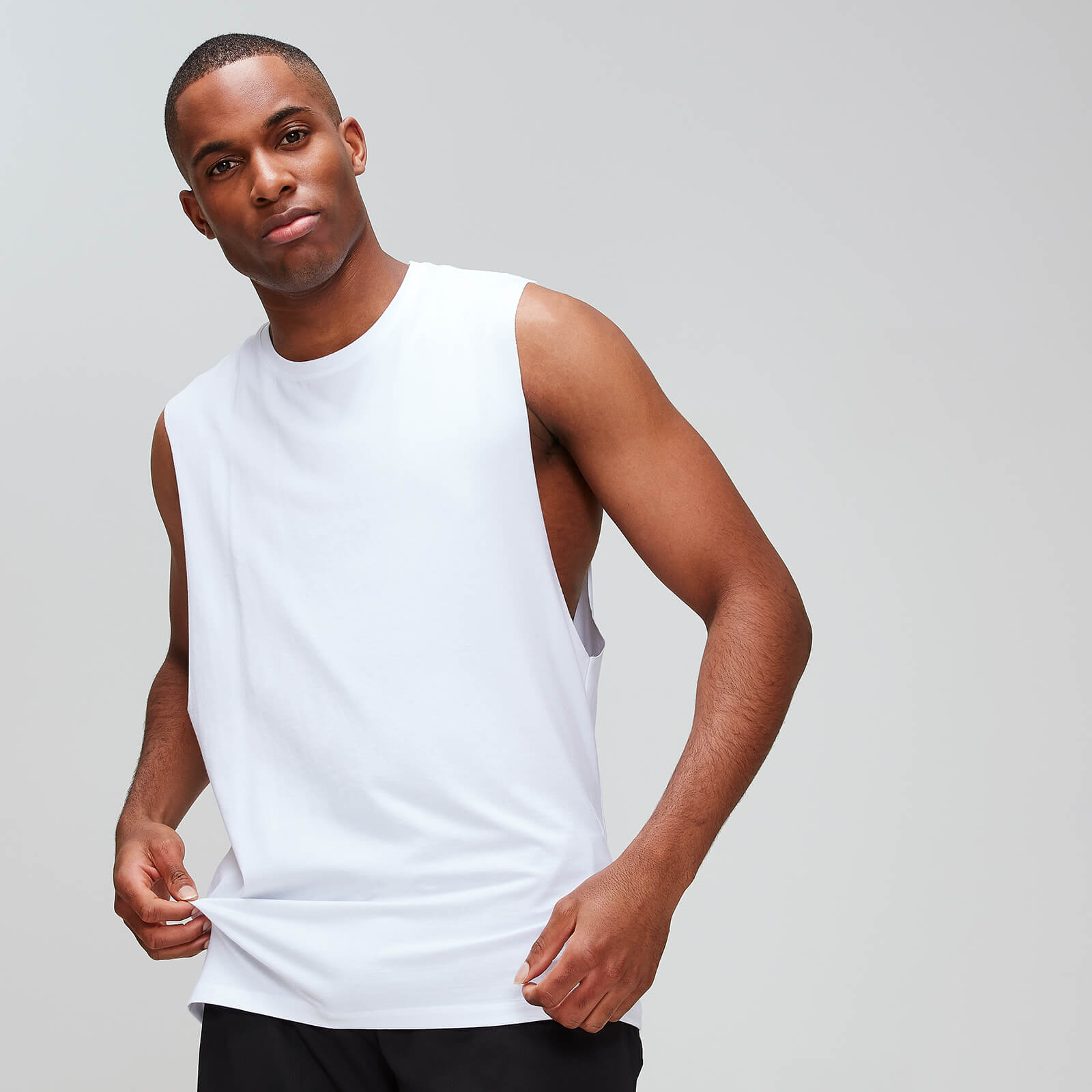 Mp Camiseta sin mangas con sisas caídas clásica Luxe para hombre de  - Blanco - XS