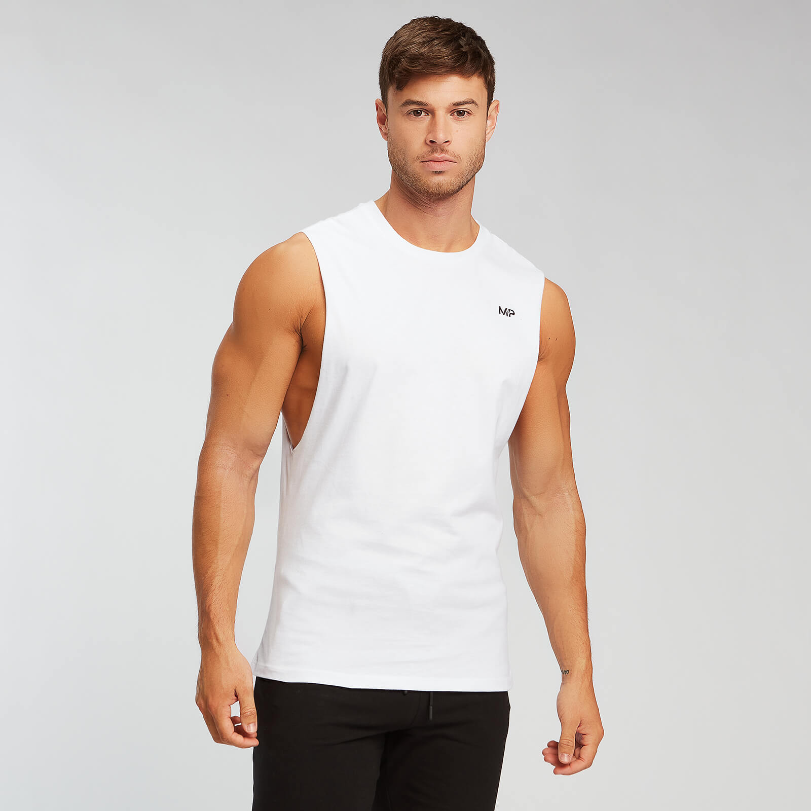 Myprotein Camiseta sin Mangas con Sisas Caídas Essentials - Blanco - XL