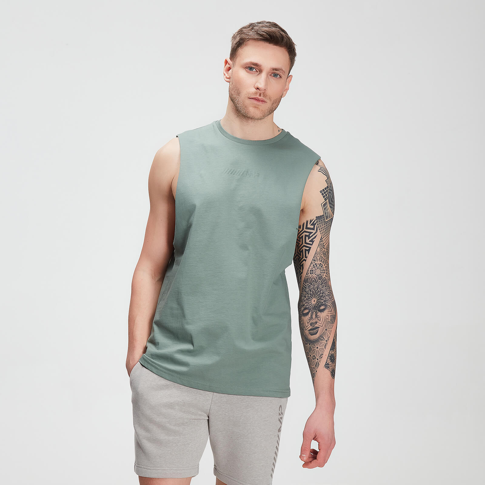 Mp Camiseta sin mangas Tonal Graphic para hombre de  - Verde lavado - XL