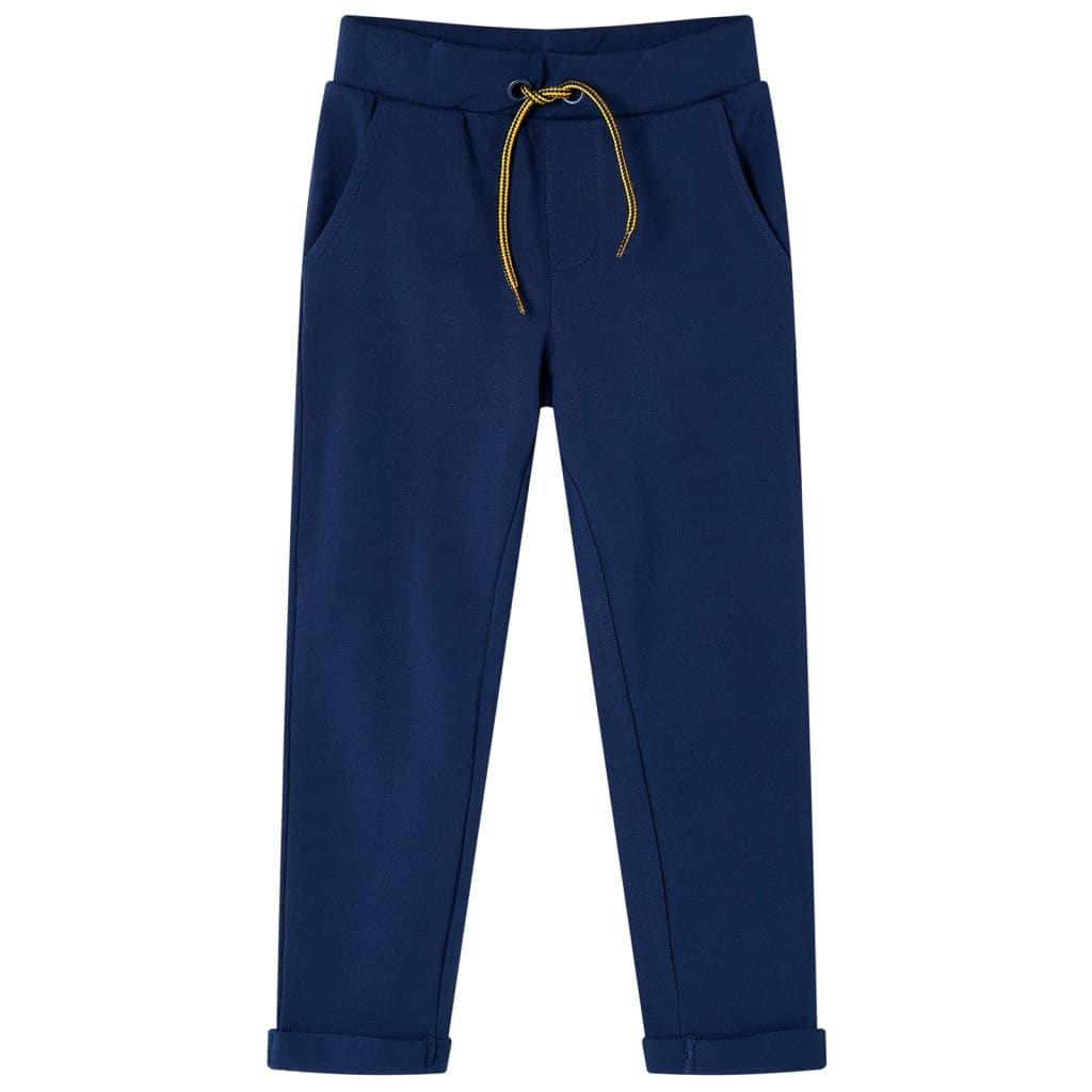 vidaXL Pantalones infantiles con cordón azul marino 104