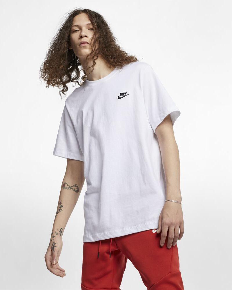 Camiseta Nike Sportswear Club Blanco y Negro Hombre - AR4997-101