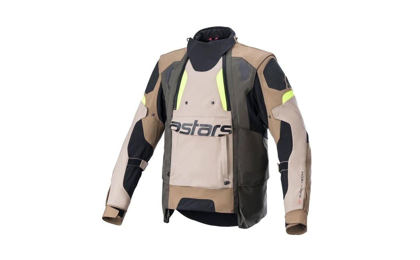 Chaqueta Alpinestars Halo Drystar Dark Khaki Sand Yellow Fluo  3204822-865