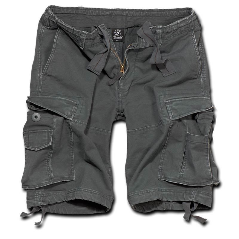 Brandit Vintage Classic Pantalones cortos - Negro Gris (XL)
