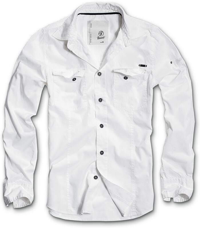 Brandit SlimFit Camisa - Blanco (L)