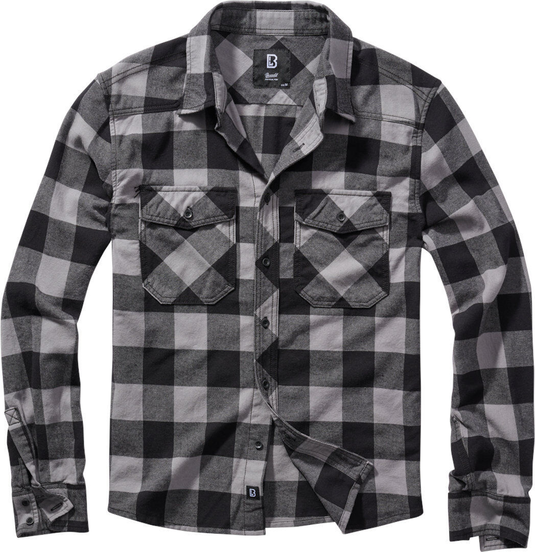 Brandit Check Camiseta - Negro Gris (L)