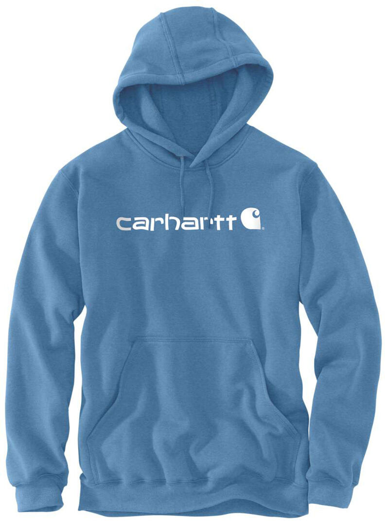 Carhartt Signature Logo Midweight Sudadera con capucha - Blanco Azul (2XL)