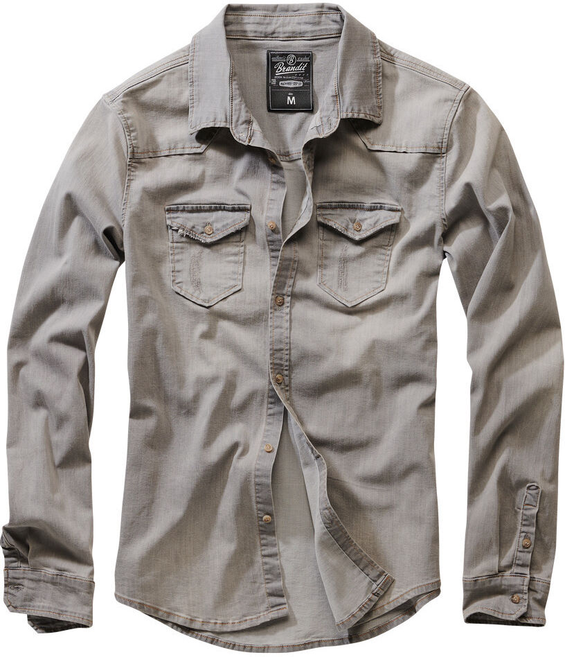 Brandit Riley Denim Camisa - Gris (M)