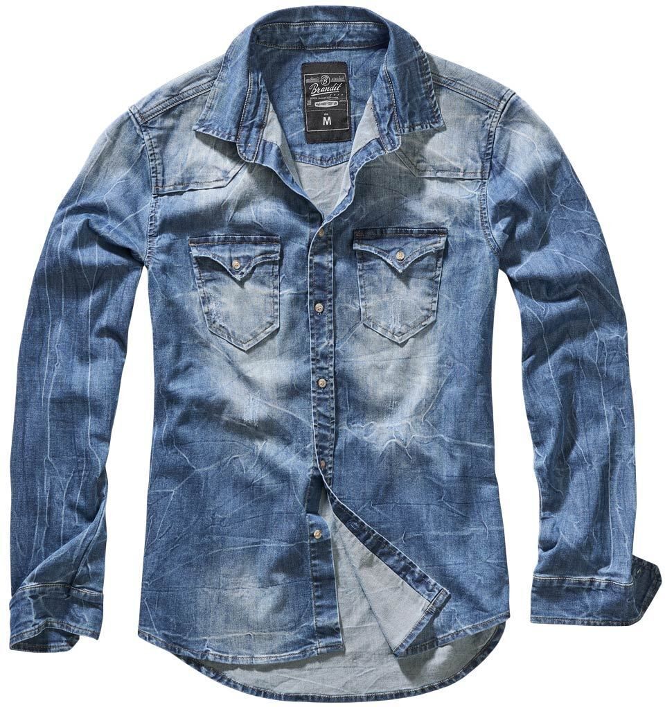 Brandit Riley Denim Camisa - Azul (S)