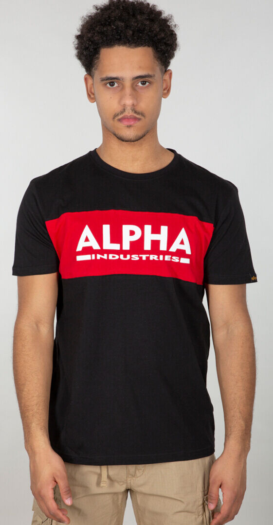 Alpha Inlay Camiseta - Negro Rojo (S)