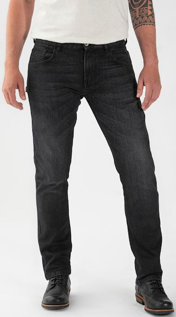 Rokker tech Tapered Slim Black Vaqueros de moto - Negro (42)