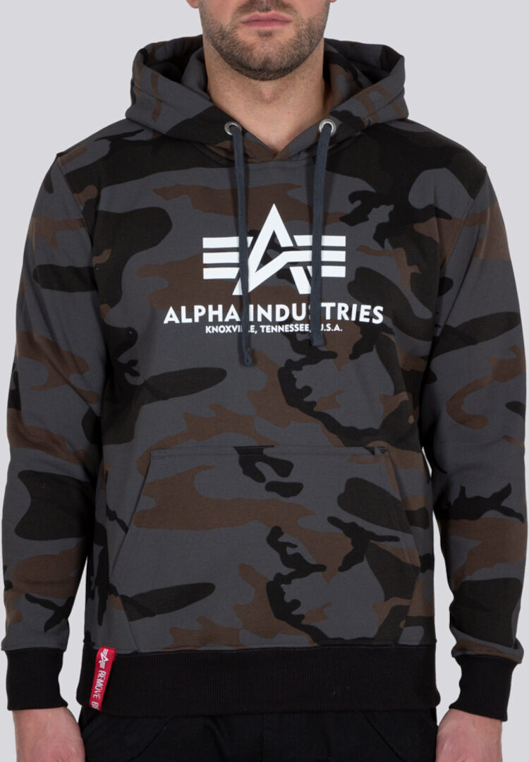 Alpha Basic Camo sudadera con capucha - Negro Multicolor