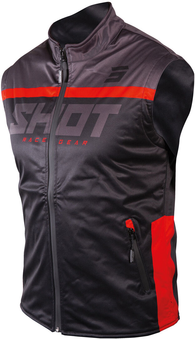 Shot Bodywarmer Lite 2.0 Chaleco de Motocross - Negro Rojo (2XL)