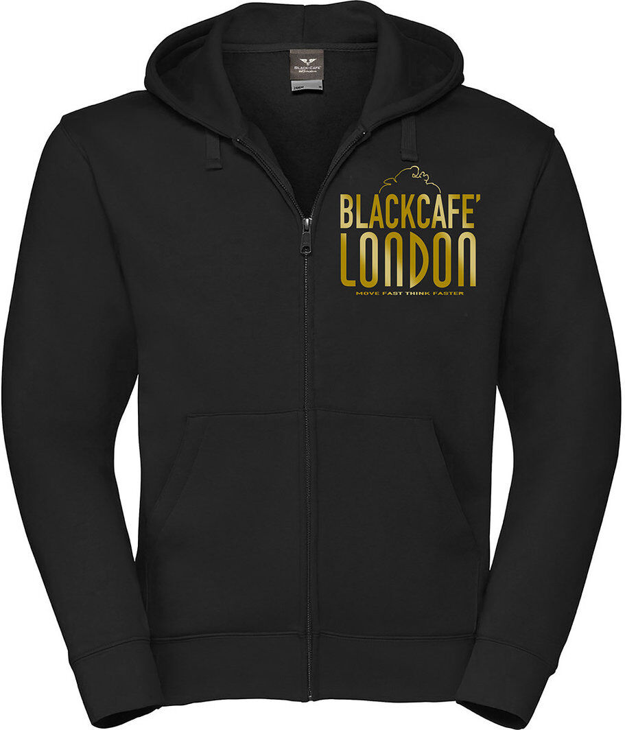 Black-Cafe London Classic Zip Hoodie - Negro Oro (XL)