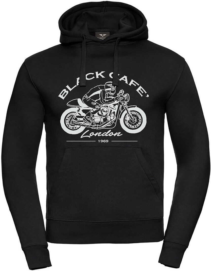 Black-Cafe London Retro Bike sudadera con capucha - Negro Blanco (3XL)