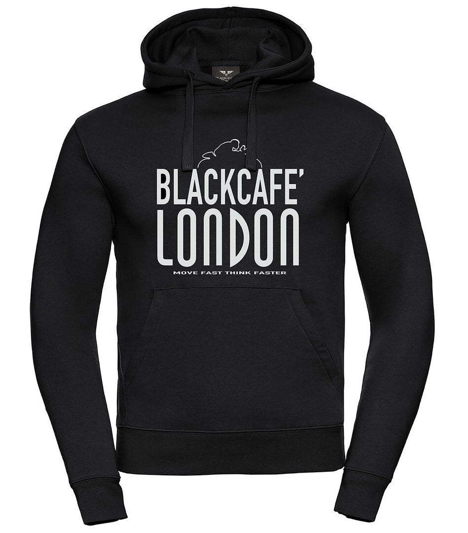 Black-Cafe London Classical sudadera con capucha - Negro Blanco (L)