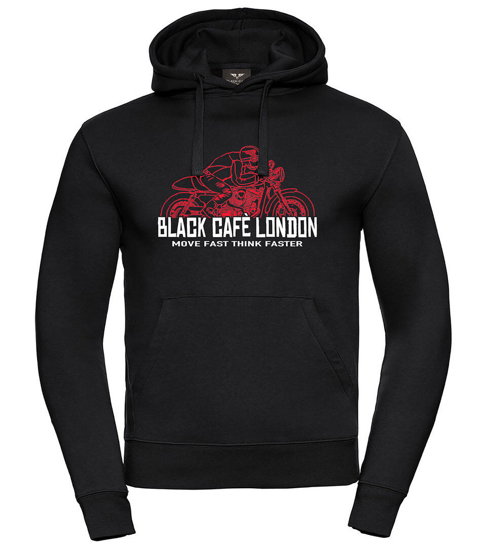 Black-Cafe London Fast Live sudadera con capucha - Negro Rojo (S)