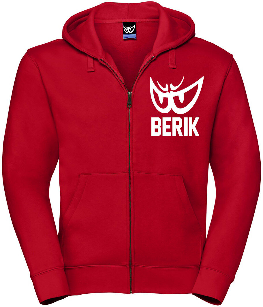 Berik Classic Z Sudadera con capucha zip - Blanco Rojo (2XL)