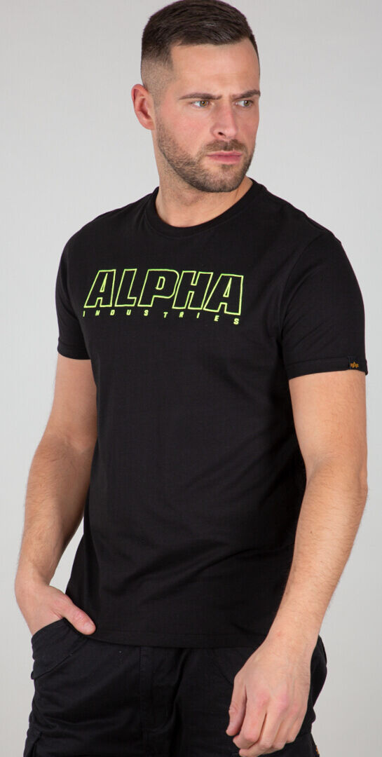 Alpha Embroidery Heavy Camiseta - Negro Verde (M)