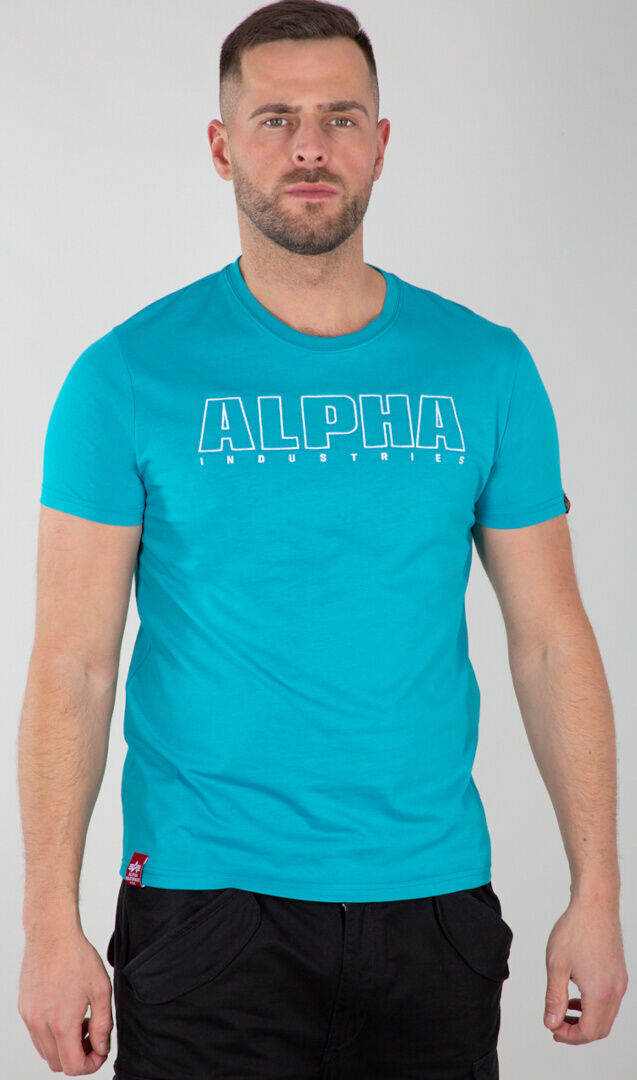 Alpha Embroidery Heavy Camiseta - Blanco Azul (L)
