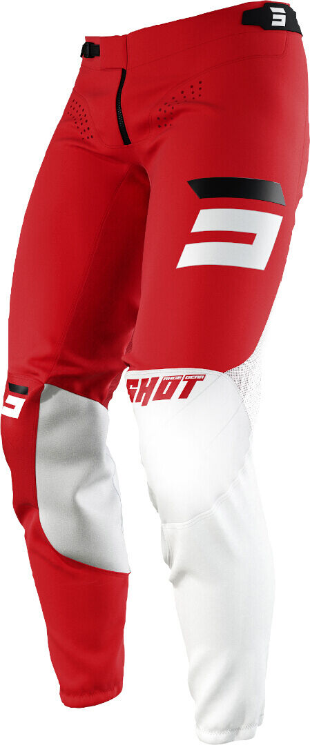 Shot Aerolite Gradient Pantalones de Motocross - Negro Blanco Rojo (26)