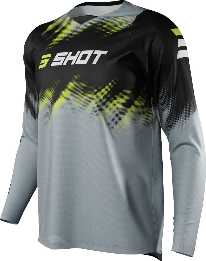 Shot Devo Versus Maillot de Motocross - Negro Gris Amarillo (3XL)