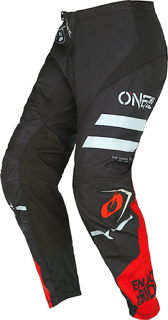 Oneal Element Squadron V.22 Pantalones de Motocross - Negro Gris Rojo (40)