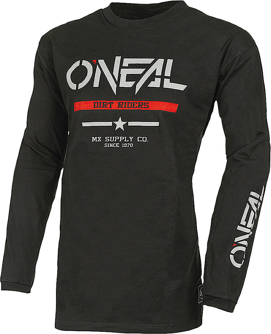 Oneal Element Cotton Squadron V.22 Maillot de Motocross - Negro Gris Rojo (XL)