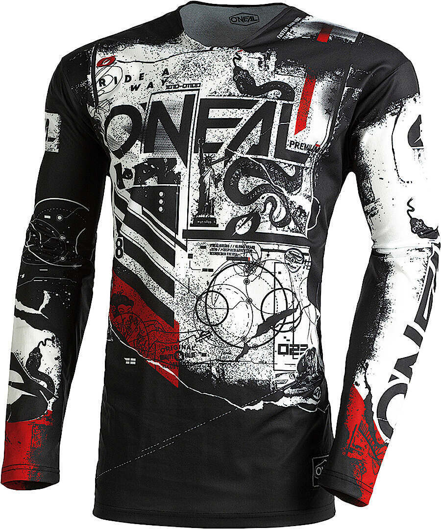 Oneal Mayhem Scarz V.22 Maillot de Motocross - Negro Blanco Rojo