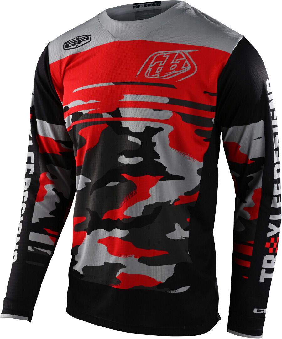 Lee GP Formula Camo Maillot de Motocross - Negro Gris Rojo (S)