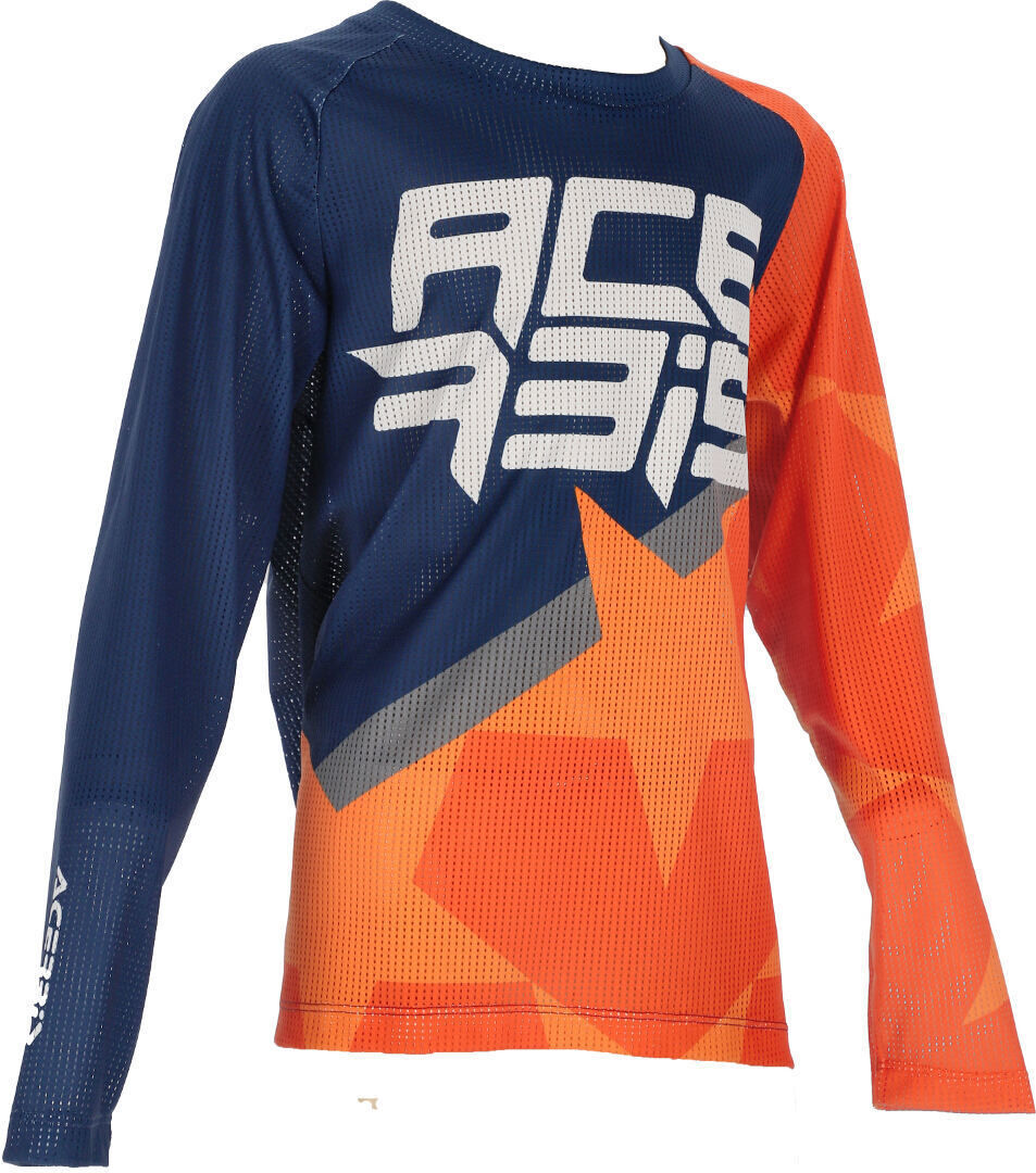 Acerbis MX J-Windy 1 Camiseta de Motocross para niños - Azul Naranja (XS)