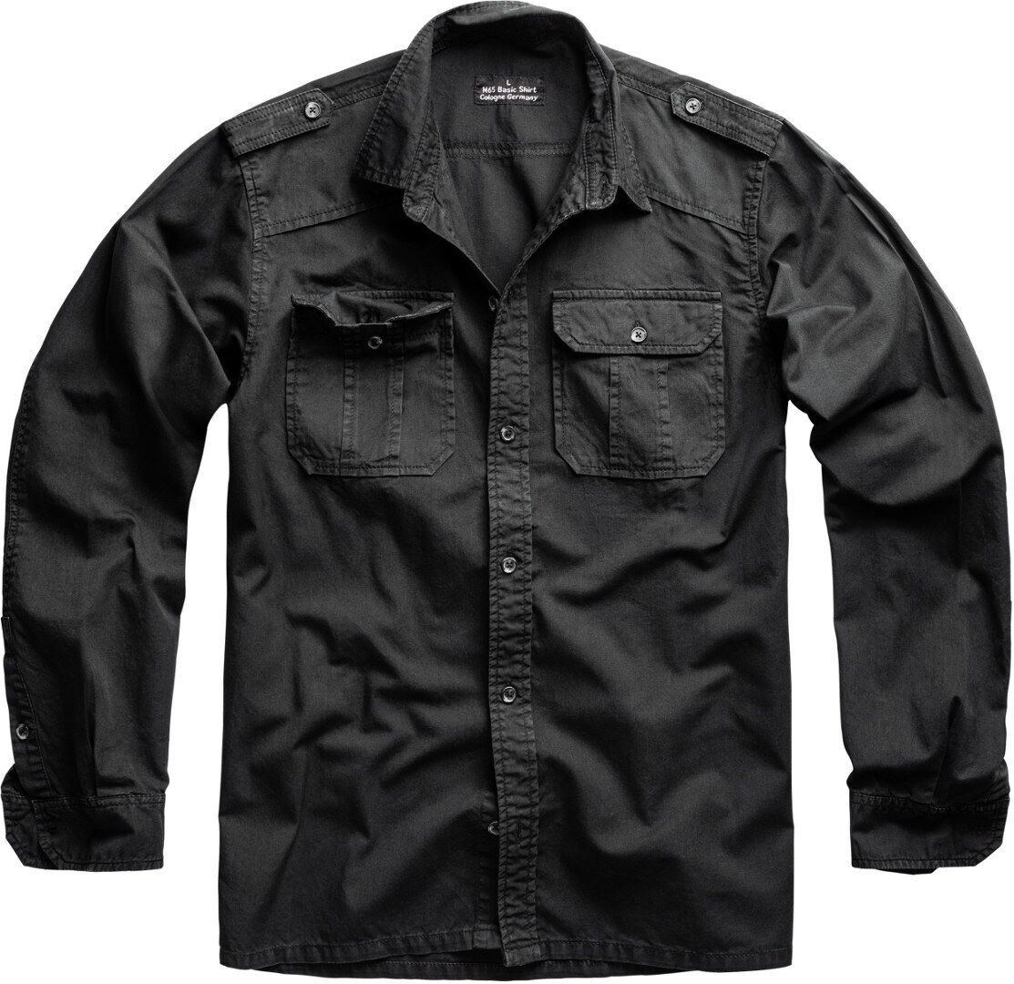 Surplus M65 Basic Long Sleeve Camisa - Negro (2XL)