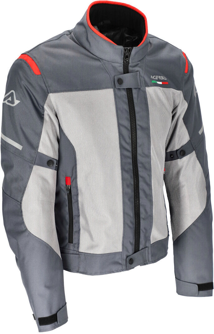 Acerbis On Road Ruby Chaqueta textil para motocicleta - Gris Rojo (S)