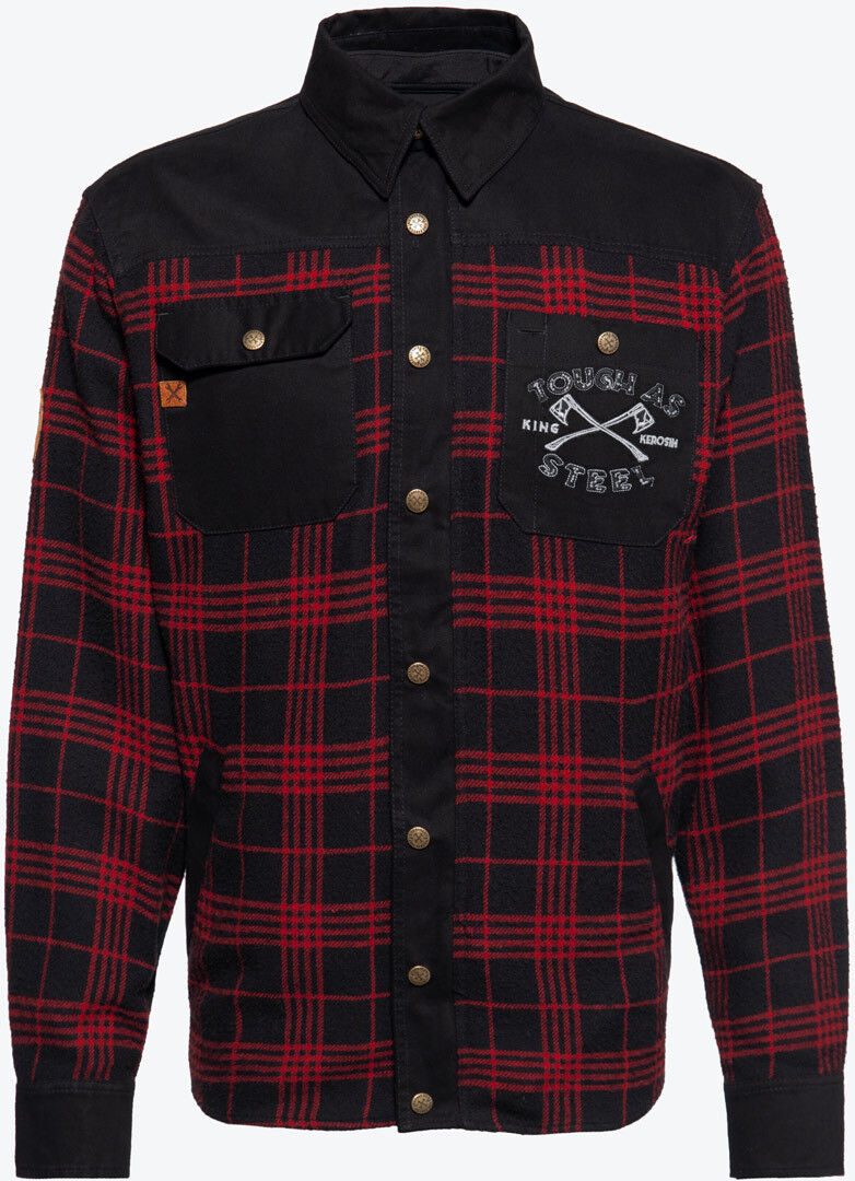 King Kerosin Tough as Steel Workwear Camisa - Negro Rojo (L)