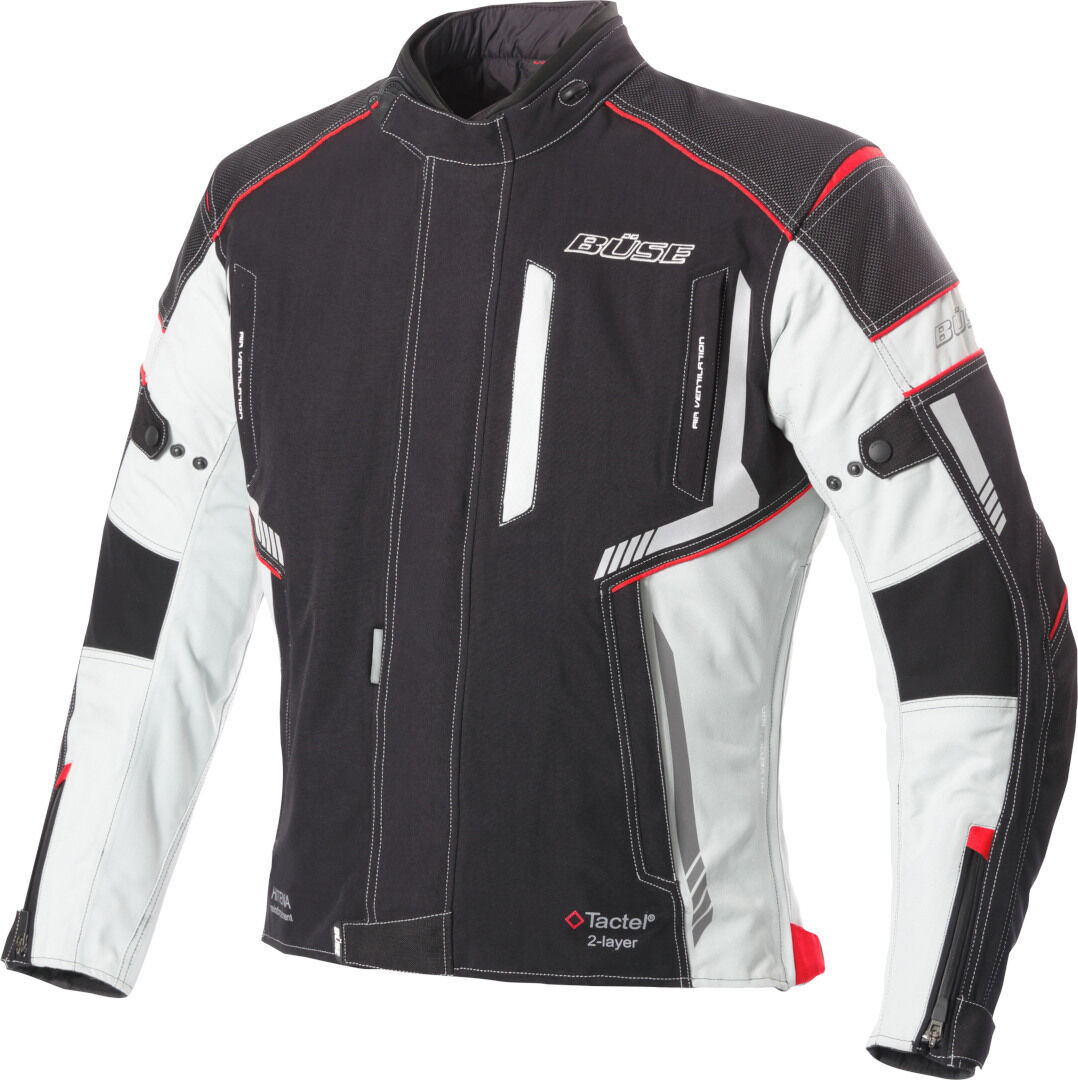 Büse Salamanca Chaqueta textil para motocicleta - Negro Blanco Rojo (50)