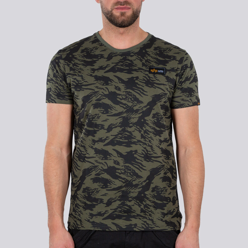 Alpha Tactical Camo T Brushstroke Camiseta - Negro Verde (L)