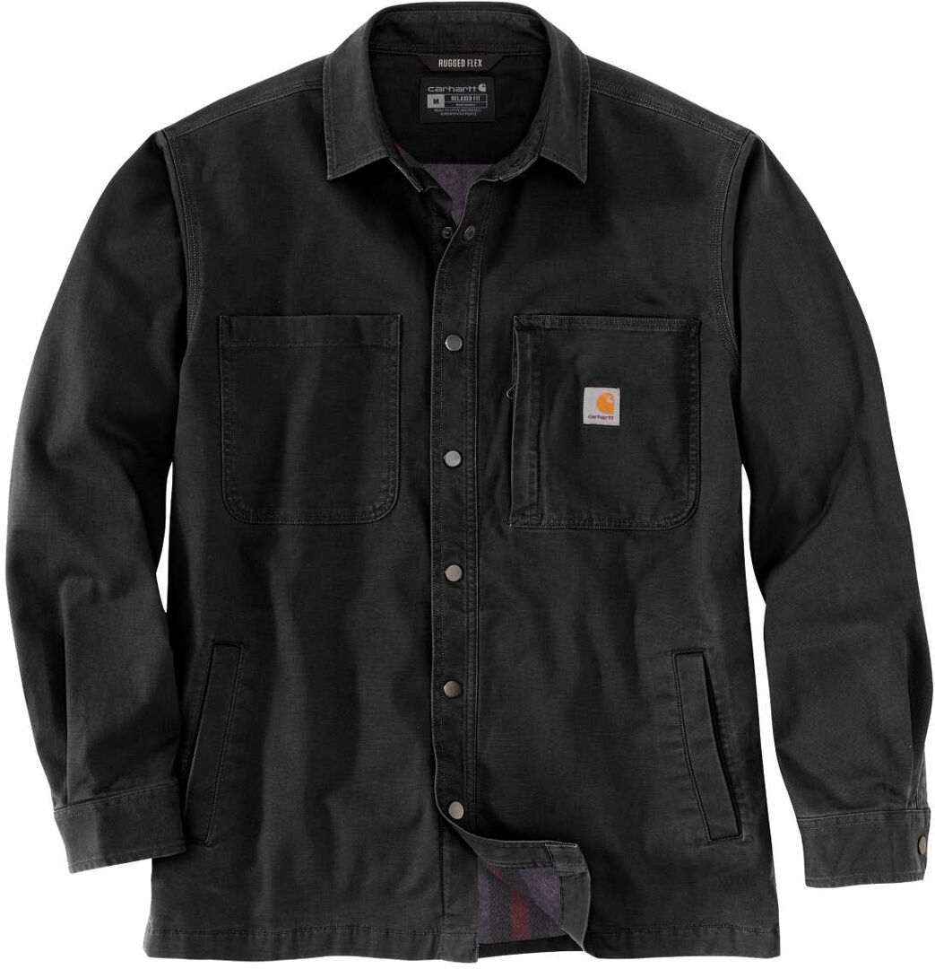 Carhartt Fleece Lined Snap Front Camisa - Negro (XL)