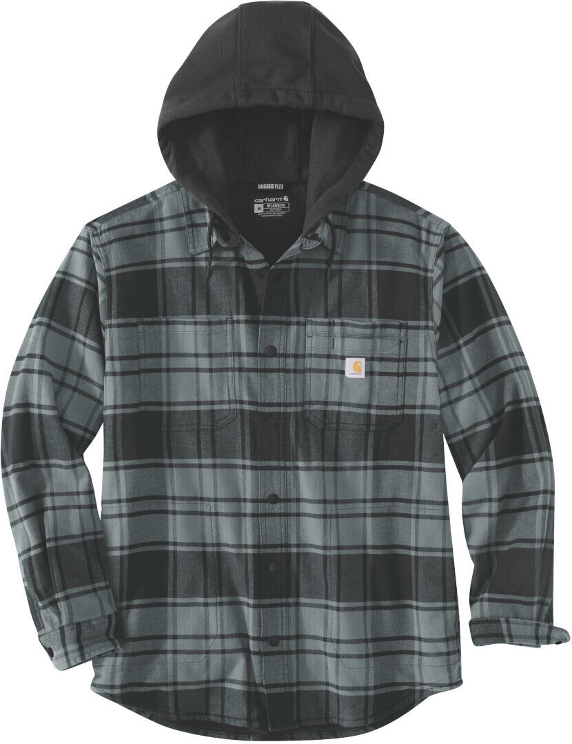 Carhartt Flannel Fleece Lined Hooded Camisa - Gris (S)