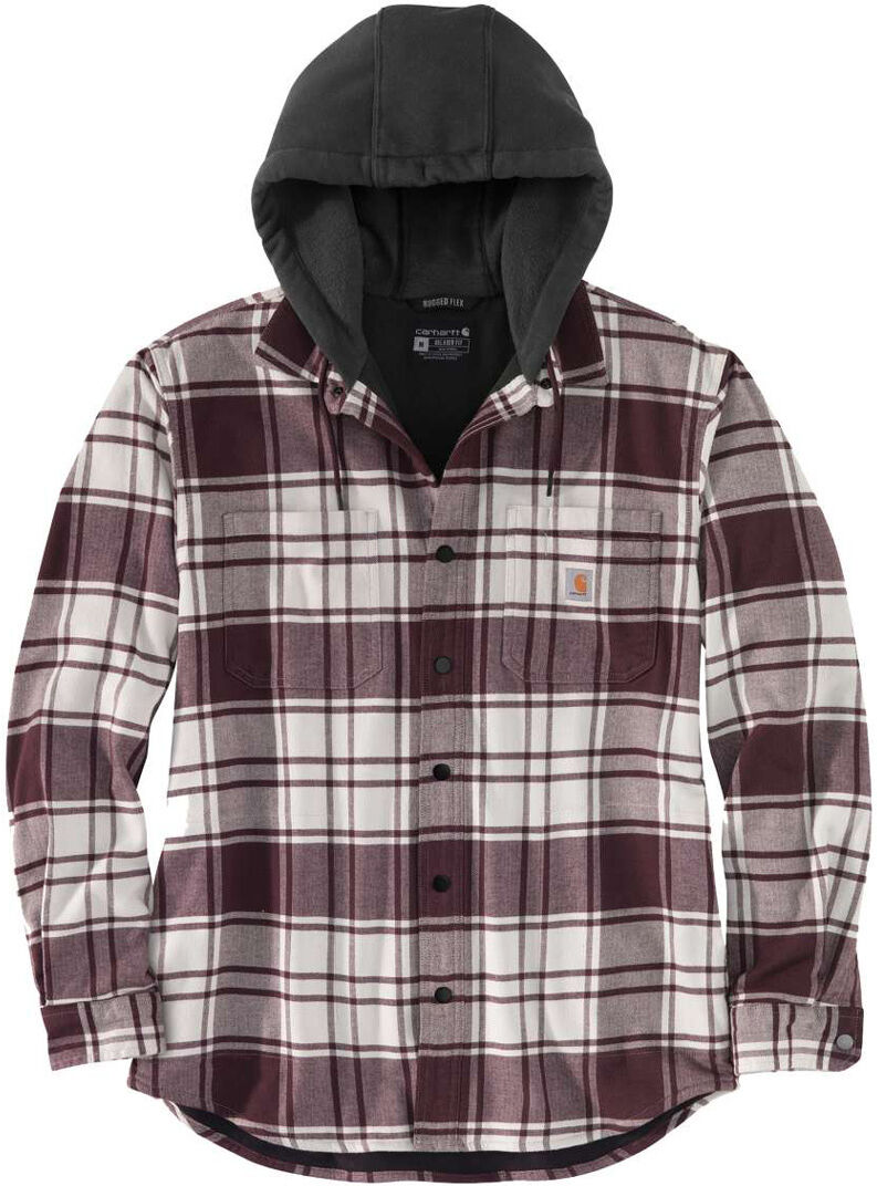 Carhartt Flannel Fleece Lined Hooded Camisa - Blanco