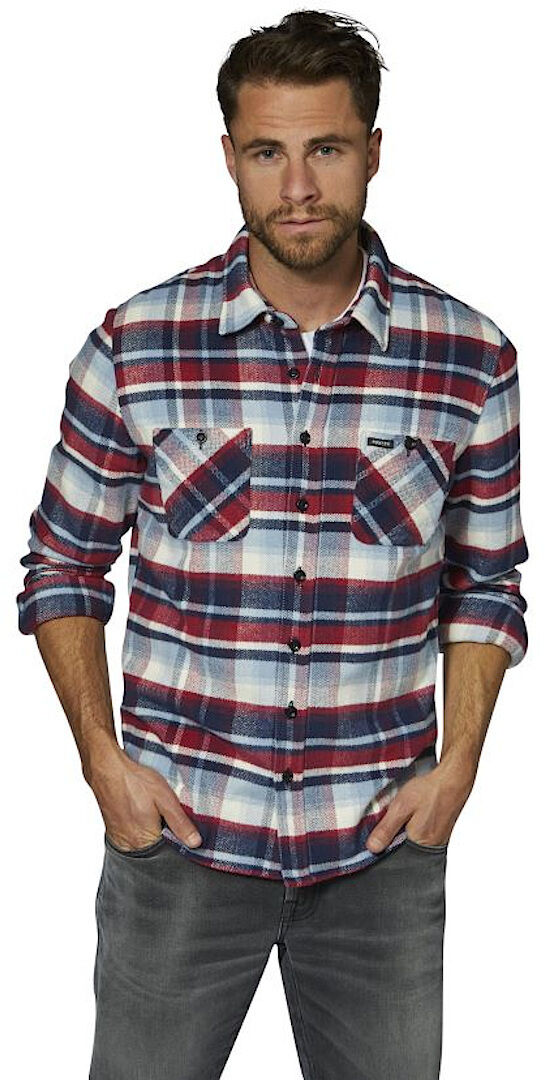 Rokker Orlando Camisa de franela - Blanco Rojo Azul (2XL)