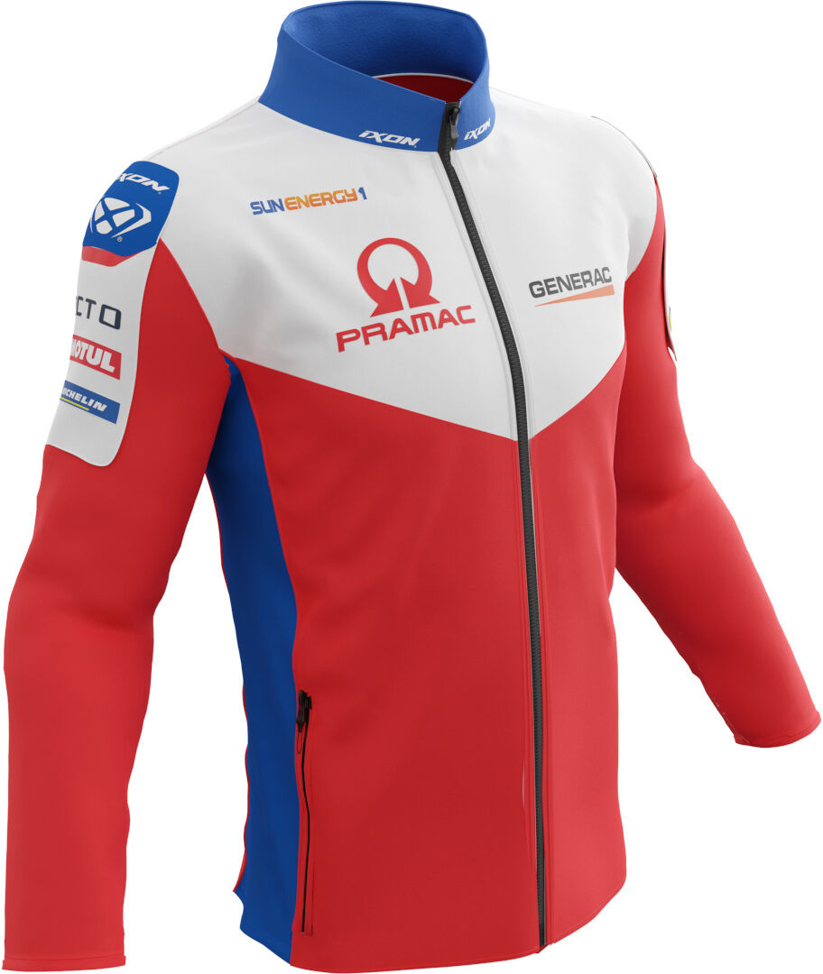 Ixon Pramac Replica Softshell Sudadera con cremallera - Blanco Rojo Azul