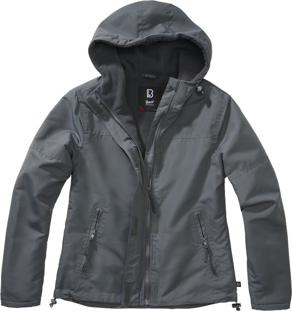 Brandit Windbreaker Frontzip Chaqueta de dama - Negro Gris (XS)